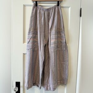 Blue Fish Multi Stripe Linen Mojo Pants in Rice Paper - NWT!